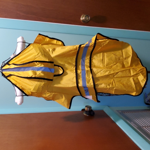 Dog Rain Coat with Hood N Reflective Stripes - Picture 1 of 7